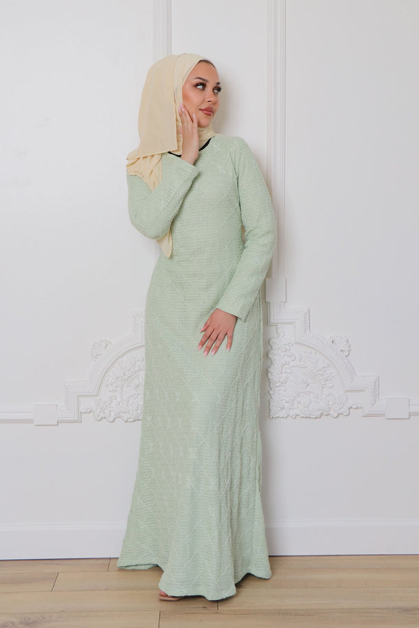 Kali Crochet Maxi Dress- Sage
