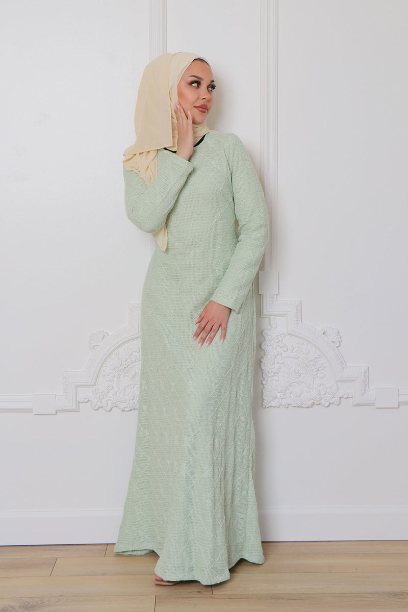 Kali Crochet Maxi Dress- Sage