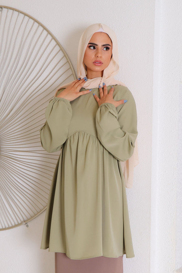 Kim Smock Top- Light Sage