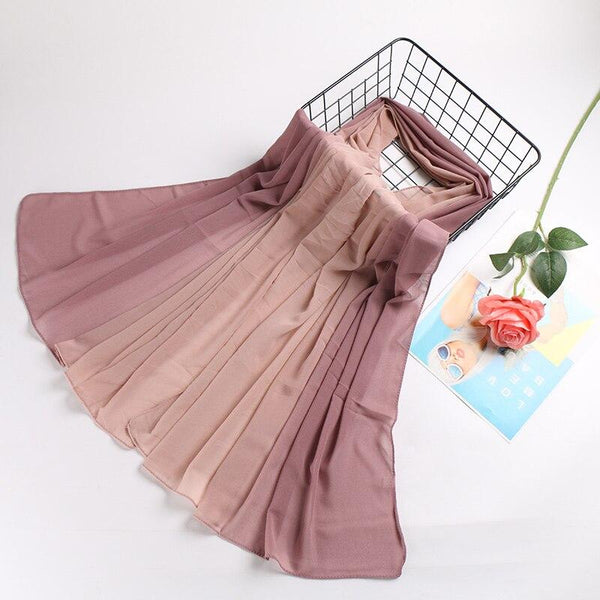 nude pink ombre chiffon scarf